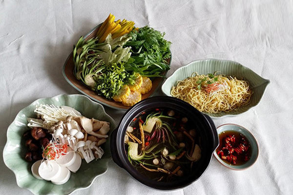 Lau bong atiso dua xiem